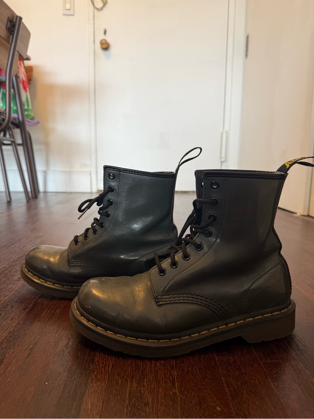 Grey Lace-Up Leather Dr. Martens